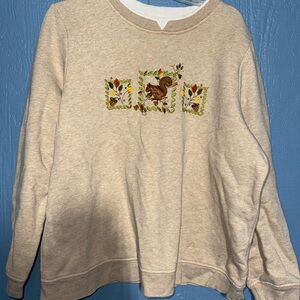 Breckenridge Beige Sweater with Nature Embroidery